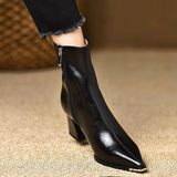 Maillard Retro Fashion Metal Sharp Head And Fashion Boots Autumn And Winter New Plus Velvet Temperament Short Boots HZ0115