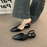 Low-Heeled Baotou Sandals Women's French Gentle Evening Bare-Colored Pointed Small Scented Lady Coarse And Rear Air-Quality Single Shoes HZ0115