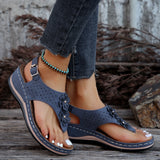 2025 New Summer Slopes Sandals Flower Clip And Beach Sandals Solid Color Large Size HZ0115