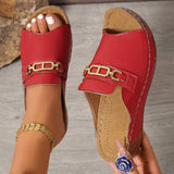 2025 New Summer Thick-Bottomed Fish Mouth Slippers Women's Shoes Large-Size Wide Strips Thick-Bottomed Slippers HZ0115