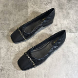 Fashion Small Fragrant Low-Heeled Shoes Women's Soft-Soled Working Shoes 2025 New Spring And Autumn Square Head Thick Heel Single Shoes Women HZ0115