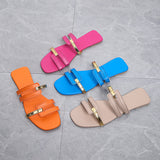 New Ladies Flat-Bottomed Slippers With Casual Fashion Summer Beach Casual Shoes HZ0115
