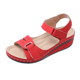 Large-Size Shoes 2025 New Casual Round Head Magic Sticker Heel Sandals In Women's Slopes HZ0115
