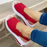 Large-Size 2025 Summer New Thick-Soled Women's Sandals Magic Stick Casual Fish Mouth Sandals Women HZ0115