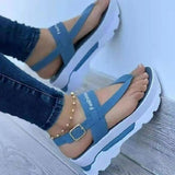 New Sandals Women's Autumn And Summer Leisure Daily Walking Clip Thick Soles Increase 43 Large Size Women's Shoes HZ0115