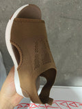New Sandals Women's Autumn And Summer Net Cloth Thick Soles Of The Pedal Fish Mouth Flying Leisure Sports Large-Size Sandals HZ0115