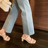 Coarse And Word With Small Cool Slippers Wearing Women 2025 Summer New French Fashion Temperament High-Heezy Slippers HZ0115