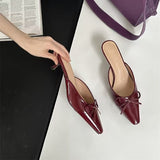 Baotou Down And Slippers 2025 New French Fairy Bow Bow Head Cool Drag Temperament Simple Coarse And Cool Drag HZ0115