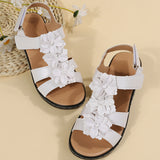 Summer 2025 New Hollow Slope And Fish Mouth Flowers Leisure Comfortable Large Size Sandals Women HZ0115