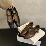 French Evening Temperament Commuter Single-Shoe Women 2025 New Autumn Korean Version Of The Fairy Coarse And Mary Jane Small Leather Shoes HZ0115