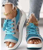Slope Hed Sandals Women 2025 Summer New Large-Size Sports Sandals Laces With Rocking Soles HZ0115