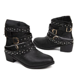 Women's Shoes 2025 Autumn And Winter Thick Belt Belt Short-Sleest Single Boots Women HZ0115