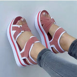 2025 New Large-Size Thick-Soled Sandals Women's Flat-Bottomed Magic Sticker Women's Beach Sandals HZ0115