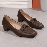 French Retro High Heel Single Shoe Women 2025 Spring And Autumn New One-Legged Bow Bow Coarse Heel High Heels Women HZ0115