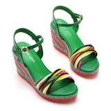 9 Cm Bohemian Heel Sandals Waterproof Table Fish Mouth High Heel Sandals Table Preparation Slopes Beach Sandals HZ0115