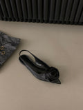 French Flat Black Stumbling Bag Head Sandals Women 2025 New Spring And Summer Sharp Drill Temperament Single Shoes HZ0115