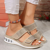 2025 New Summer Women Thick Bottom Slippers Water Drill With Thick Bottom Air Cushion Slope And Flat Bottom Slippers Women HZ0115