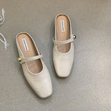 Fairy Wind Flat Bottom Bao Head Half Slippers Women Wear 2025 Spring New Pregnant Women Pedaling Small Fragrant Breeze Shoes Tide HZ0115
