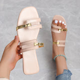 New Ladies Flat-Bottomed Slippers With Casual Fashion Summer Beach Casual Shoes HZ0115