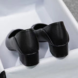 Sharp Single Shoes Women 2025 Work Clothes To Work Shoes Coarse Heel Do Not Tired Women Shoes Professional Work Shoes Women Black HZ0115