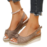 New Velvet Hemp Rope Bow And Sandals Women's Casual Slopes And Thick-Soled Sandals Women's Shoes HZ0115