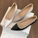 Small 5Cm High Rivet Tip Light-Mouthed Single-Shoe Women 2025 Summer New One-Legged Stubble Shoes Boat Shoes HZ0115