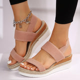 Large-Size Slope Heel Sandals Women 2025 Summer New Fish Mouth Tight Feet Thick-Soled Sandals HZ0115