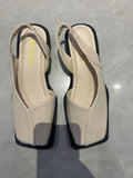 2025 Summer Bag Head A Cool Single Shoes Children Square Grandmother Shoes A Foot Lazy Bean Sandals Women HZ0115