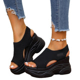 Large-Size Thick-Soled Sandals Women 2025 Summer New Fish Mouth Comfortable Flying Sports Casual Sandals HZ0115