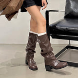 However, The Knee Boots Women's Coarse And The New Women's Boots In The Autumn And Winter 2025 New Women's Boots Are Round-Headed Western Knight Boots. HZ0115