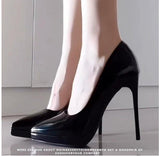 Not Tired Bare Color Waterproof Table High Heels Women's Fine Heel 2025 Spring And Summer New Patent Leather Sexy Temperament Single Shoes HZ0115