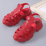 2025 New Summer Large-Size Hollow Octfish Sandals Retro Bag Head Casual Roman Sandals Women HZ0115