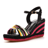 9 Cm Bohemian Heel Sandals Waterproof Table Fish Mouth High Heel Sandals Table Preparation Slopes Beach Sandals HZ0115