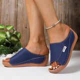 Large-Size Thick-Bottomed Slippers Women's 2025 New Summer Simple Fashion Fish Mouth Slope And Slippers Women's Shoes HZ0115