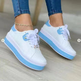 2025 Spring And Summer New Women's Shoes Thick-Soled Shoes Lace Small White Shoes Low Casual Shoe Leather Large Size HZ0115