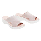 Large-Size Thick Bottom Slippers Women's 2025 Summer Flat Bottom Fish Mouth Mesh Breathable Lady Wears Trawl Eyes HZ0115