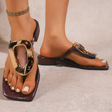 2025 Summer New Large-Size Flip-Flop Comfortable Low-Heeme Outside Wearing Beach Cool Slippers Women HZ0115