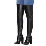 Autumn And Winter New Sexy Pointy Side Zipper High Coarse And Large Size Over Knee Boots Woman HZ0115