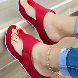 Women's Leisure Slope And Thick Bottom Clip Slippers Large-Size Slippers Solid Color Thick Bottom Leisure Slippers HZ0115