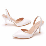 7 Cm Light-Mouthed Pointed Sandals White Fine Heel Size Wedding Shoes Wedding Dress Wedding Shoes Wedding Shoes HZ0115