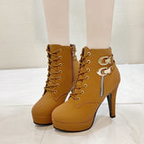 2025 New Large-Size Martin Boots Women Fashion Zip Side Zipper Ultra-High And Solid Color Small Short Boots HZ0115