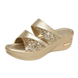 Sandals Women's Summer 2025 New Thick Bottom Slope With Ladies Fish Mouth Cool Slippers Casual Fashion Slippers HZ0115