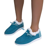 Women's Large Autumn And Winter New Thick Bottom Plus Velvet Thick Warm Cotton Shoes Casual Flat Cotton Shoes HZ0115