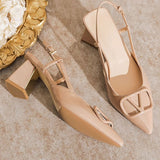 35-42 Yards Large-Size Women's Shoes 41 Fat Summer Thick Heel With Sandals Women's Pointed Korean Version Of Shallow Roman Shoes HZ0115