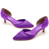 5 Cm Fine Tip Pointed Sandals Low Heel Low-Size Single-Shoe Women's Two-Siped Hollow Women's Shoes Wedding Shoes HZ0115