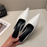 2025 Spring New Temperament Shows Thin Pointed Cat And Baotou Cool Slippers Women Wear Soft Skin And Muller Half Slippers HZ0115