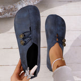2025 Summer And Autumn New Soft Leather Flat Soles Women's Round Head Shallow One-Foot Pedal Large Size Women's Shoes HZ0115