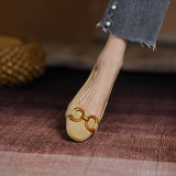 French New Style ~ Retro High-Heeled Women's New Square Commuting Wind Coarse Heel Single Shoes 5Cm HZ0115