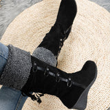 Large-Size Lady Cotton Boots After Matte Tuxedo High Boots Sleeve Slope And Snow Boots HZ0115