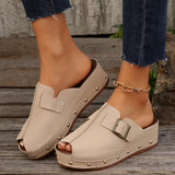 2025 Summer New Women's Thick-Bottomed Slippers Large-Size Bag Show-And-Daddy Beach Cold Slippers Women HZ0115